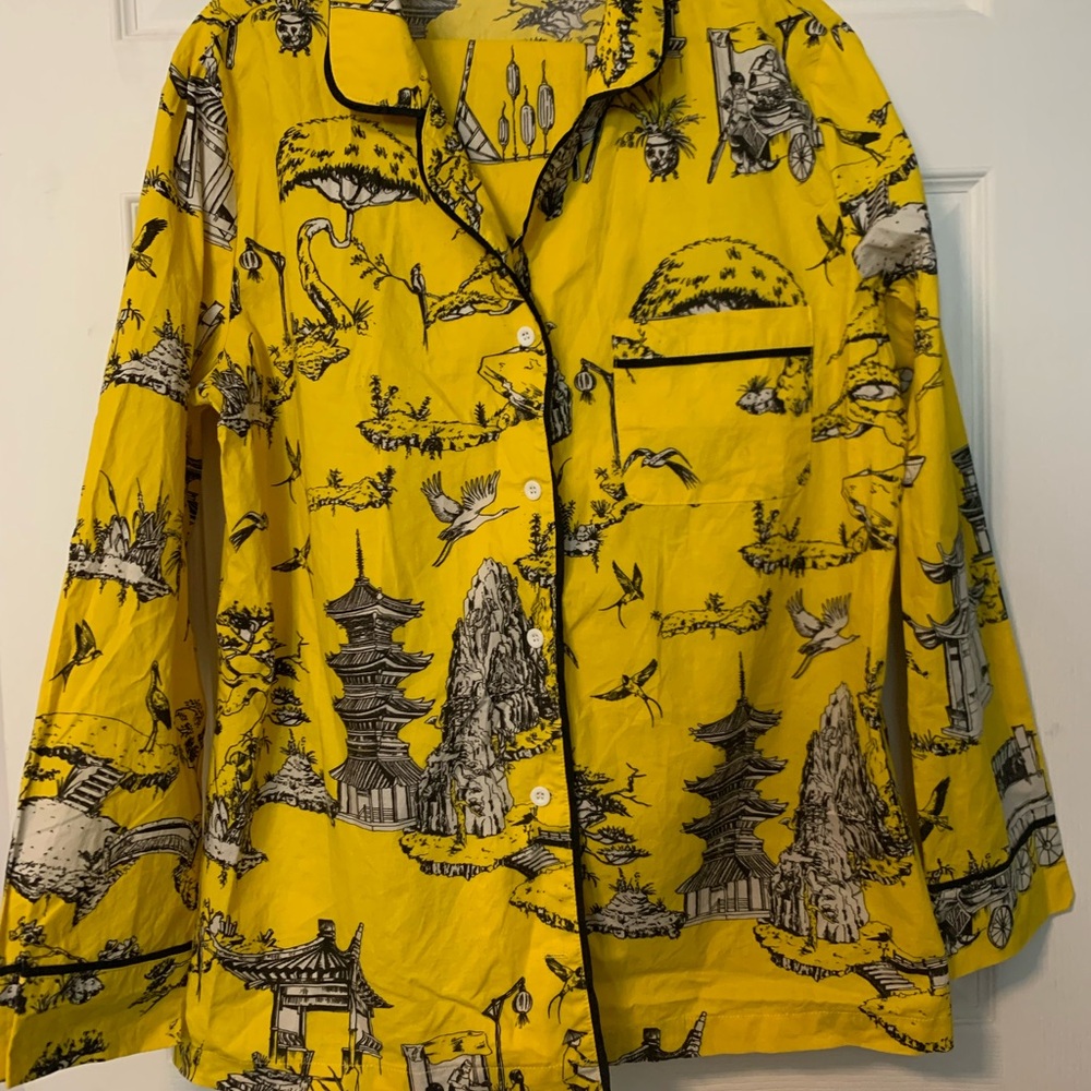Katie K Yellow Parisian Pajama Set Intimates - Picture 2 of 15